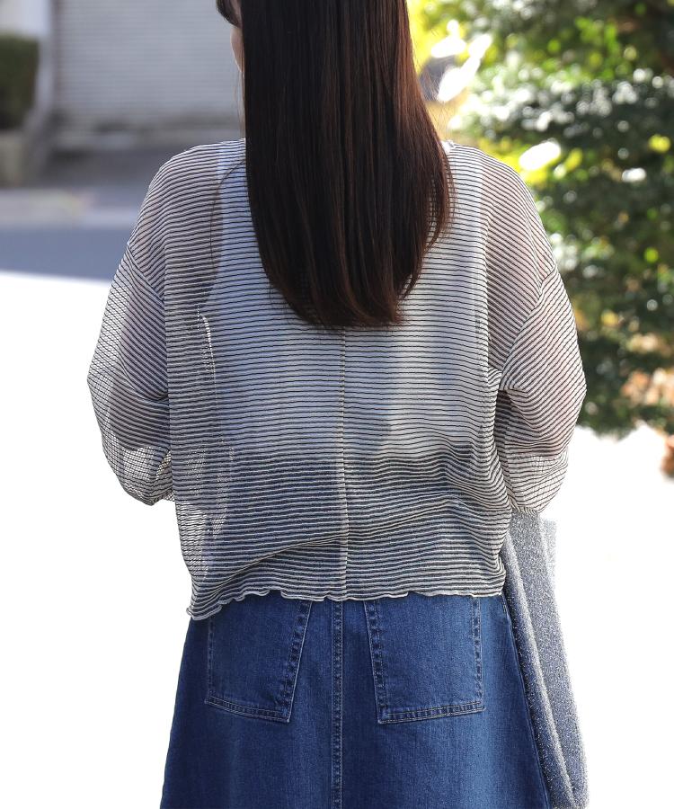 ライトオン(Right-on)のHONEYSUCKLE ROSE(ハニーサックルローズ)シアーボーダーレイヤードTシャツ9