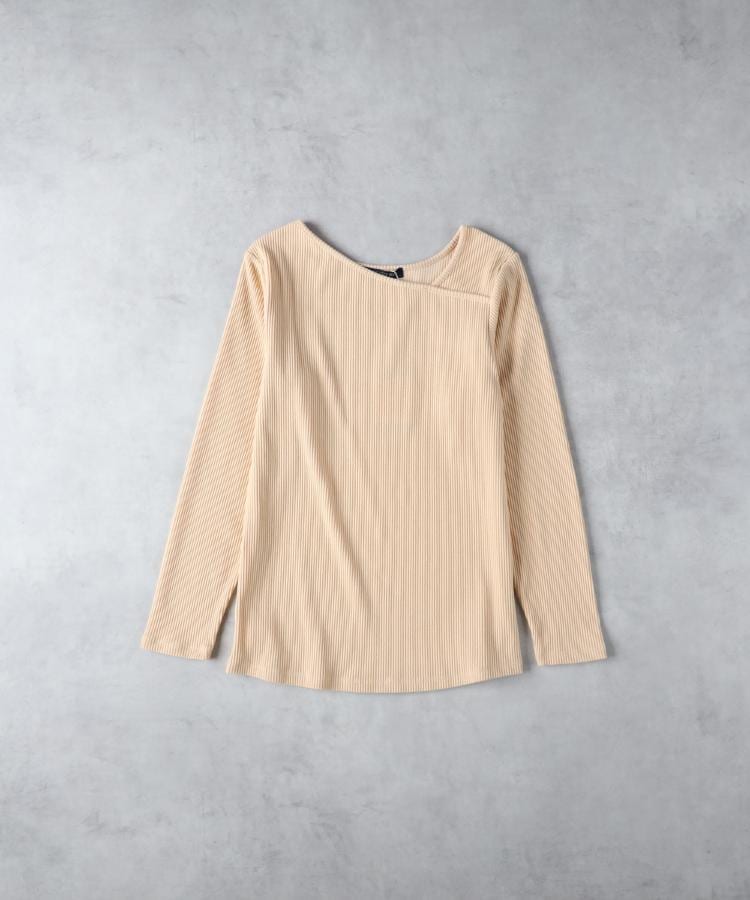 ライトオン(Right-on)のHONEYSUCKLE ROSE(ハニーサックルローズ)アシメカット長袖Ｔシャツ ピンク(0043)