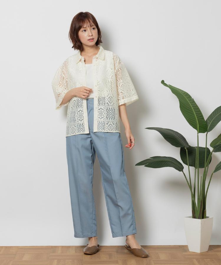 ライトオン(Right-on)のHONEYSUCKLE ROSE(ハニーサックルローズ)レース半袖シャツ10