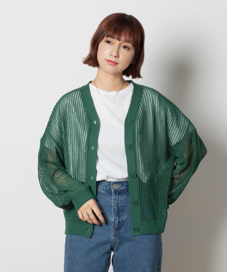 ライトオン(Right-on)のHONEYSUCKLE ROSE(ハニーサックルローズ)透かし編みVカーディガン19