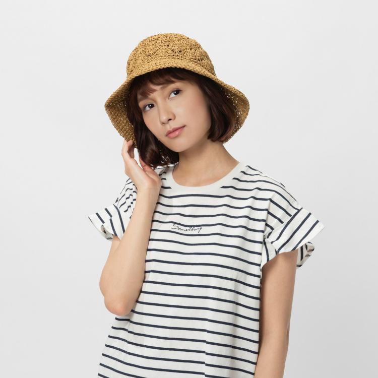 ライトオン(Right-on)のHONEYSUCKLE ROSE(ハニーサックルローズ)畳めるシェル編みハット ハット