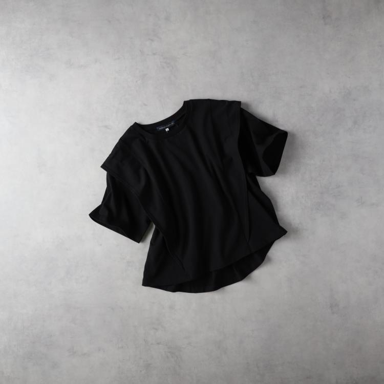 ライトオン(Right-on)のHONEYSUCKLE ROSE(ハニーサックルローズ)接触冷感ラッフルショルダーＴ Ｔシャツ