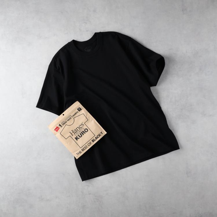 ライトオン(Right-on)のHANES(ヘインズ)「KURO」クルーネックTシャツ/S-XLサイズ Ｔシャツ