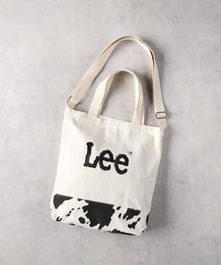 ライトオン(Right-on)のLee(リー)キャンバス2WAYショルダーバッグ ブラック×ホワイト(7199)