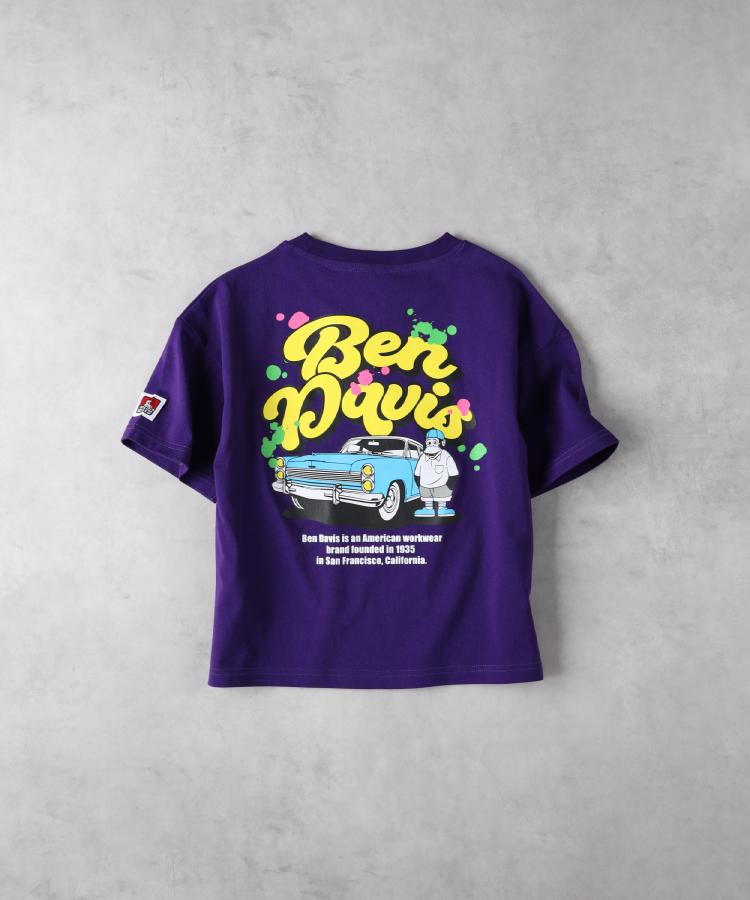 ライトオン(Right-on)のBEN DAVIS(ベンデイビス)カーグラフィックＴシャツ パープル(0085)