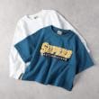 ライトオン(Right-on)のRefurbish(リファービッシュ)レイヤード長袖Ｔシャツ ターコイズブルー(0013)