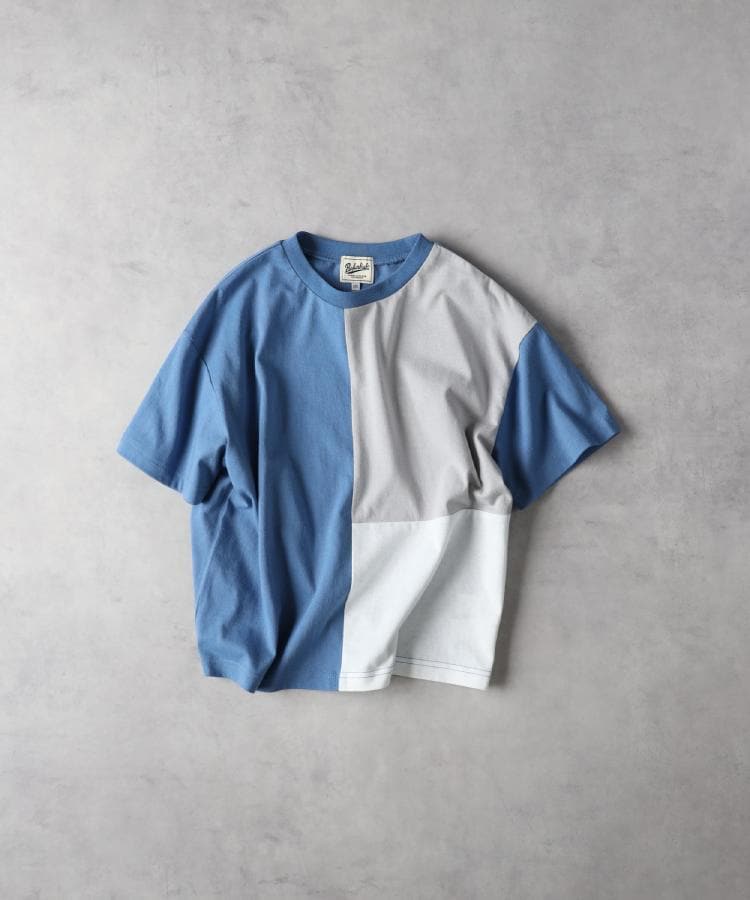 ライトオン(Right-on)のRefurbish(リファービッシュ)切り替えＴシャツ ブルー(0015)
