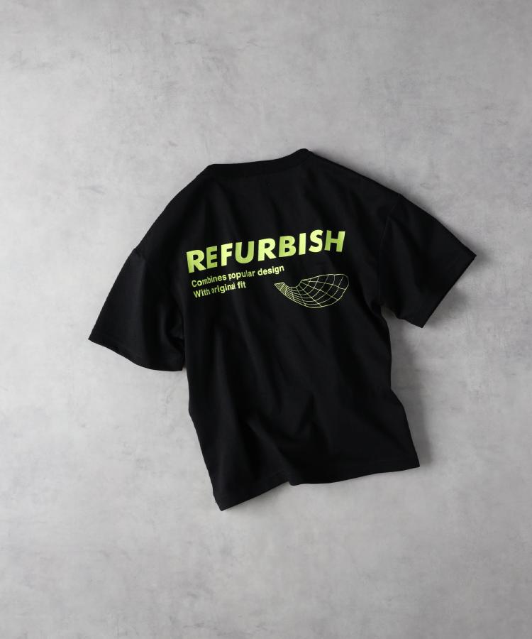 ライトオン(Right-on)のRefurbish(リファービッシュ)バックロゴプリントＴシャツ ブラック(0099)