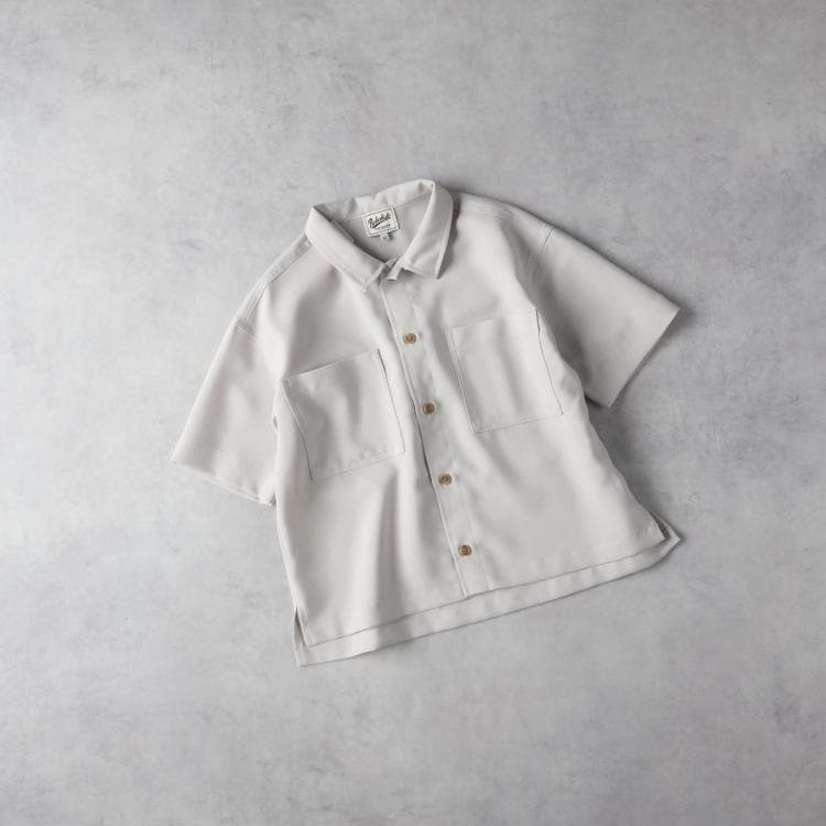 ライトオン(Right-on)のRefurbish(リファービッシュ)胸ポケット付きワイド半袖シャツ シャツ・ブラウス