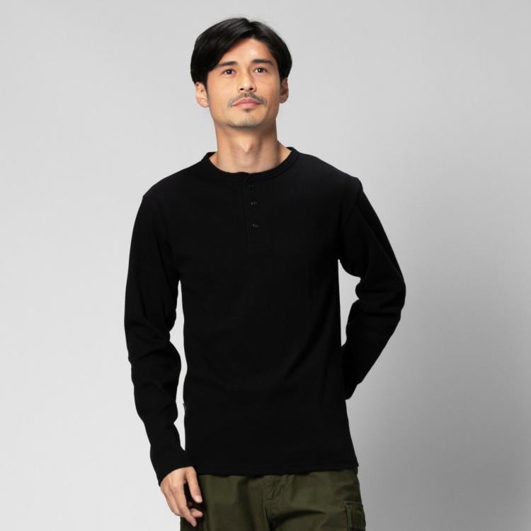 ライトオン(Right-on)のAVIREX(アビレックス)テレコヘンリーネック長袖Tシャツ カットソー
