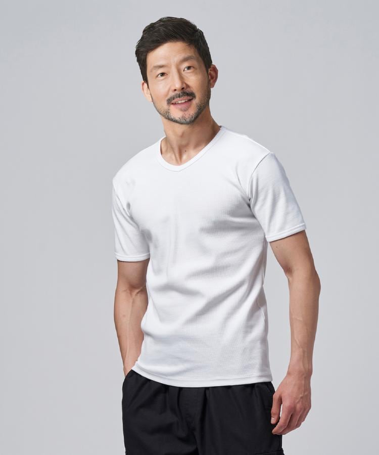 ライトオン(Right-on)のAVIREX(アビレックス)テレコＶネックＴシャツ ホワイト(0090)