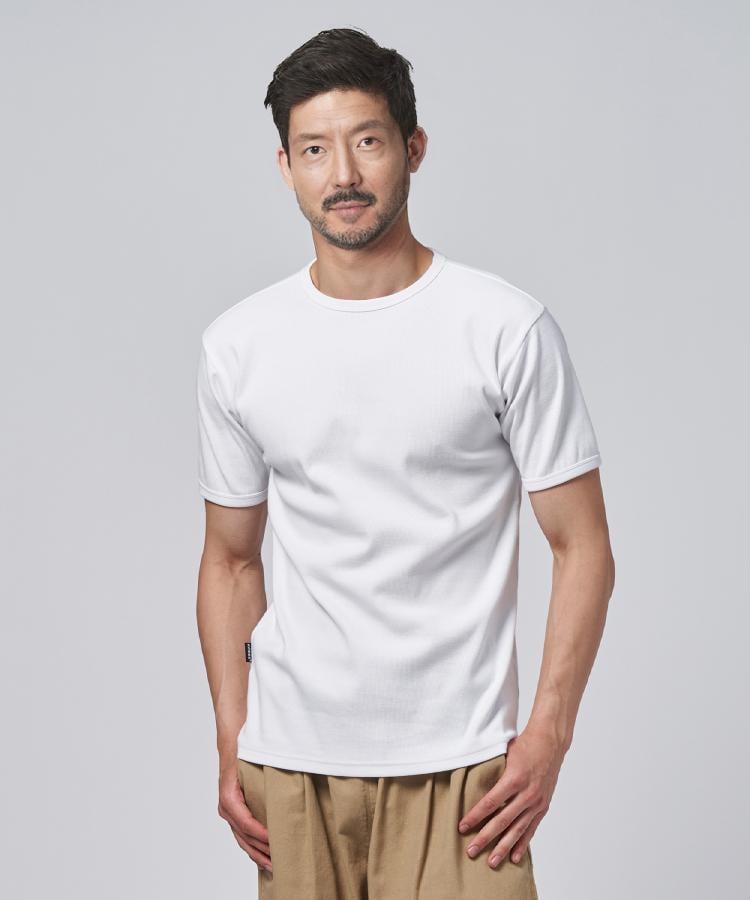 ライトオン(Right-on)のAVIREX(アビレックス)テレコクルーネックＴシャツ ホワイト(0090)