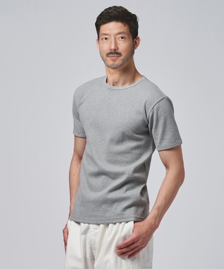 ライトオン(Right-on)のAVIREX(アビレックス)テレコクルーネックＴシャツ グレー(0095)