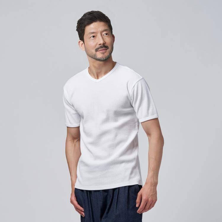 ライトオン(Right-on)のAVIREX(アビレックス)ミニワッフルＶネックＴシャツ Ｔシャツ