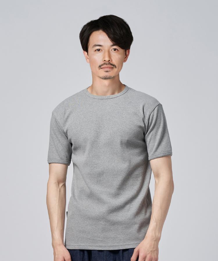 ライトオン(Right-on)のAVIREX(アビレックス)ミニワッフルクルーＴシャツ グレー(0095)