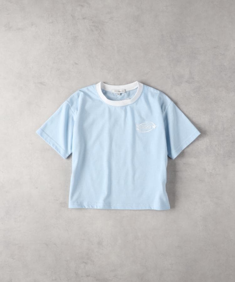 ライトオン(Right-on)のVIVIAN BLUE(ヴィヴィアンブルー)メッシュアップリケ短丈Ｔシャツ6