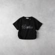 ライトオン(Right-on)のVIVIAN BLUE(ヴィヴィアンブルー)ラメ付サイドシャーリング短丈Ｔシャツ ブラック(0099)