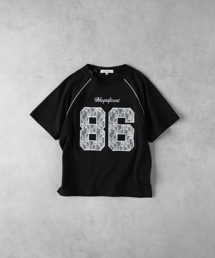 VIVIAN BLUE(ヴィヴィアンブルー)レースアップリケTシャツ（T