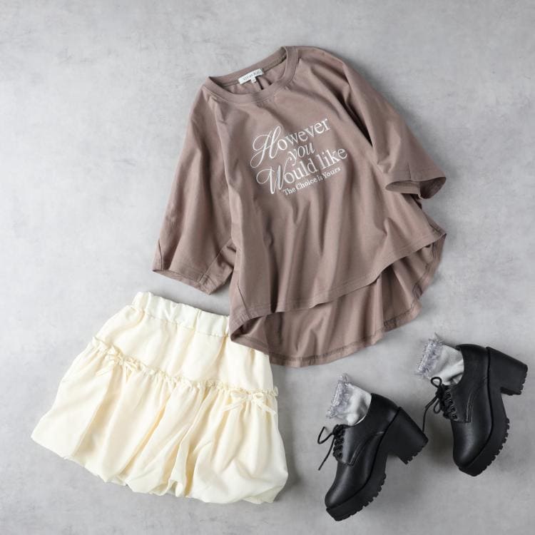 ライトオン(Right-on)のVIVIAN BLUE(ヴィヴィアンブルー)５分袖ドルマンＴシャツ Ｔシャツ