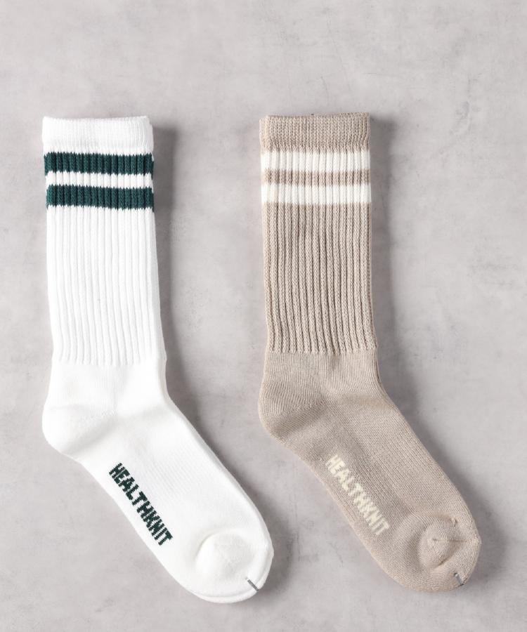 ライトオン(Right-on)のHealthknit(ヘルスニット)【2色セット】リブラインソックス3