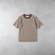 ライトオン(Right-on)のHealthknit(ヘルスニット)ボーダーワッフルＴシャツ ブラウン(0025)