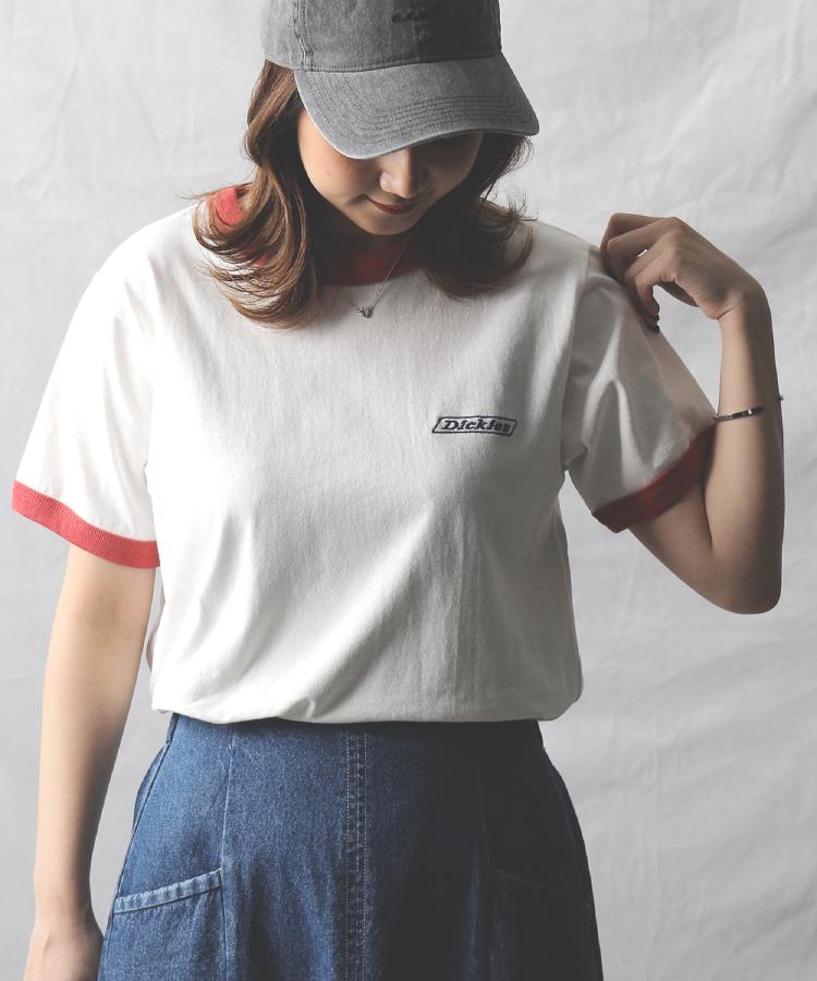 ライトオン(Right-on)のDickies(ディッキーズ)ワンポイントリンガーＴシャツ オフホワイト(0091)