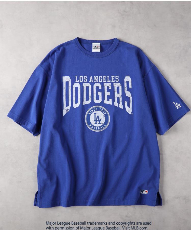 ライトオン(Right-on)のMLB(エムエルビー)カスレ加工プリントTシャツ ブルー(0015)