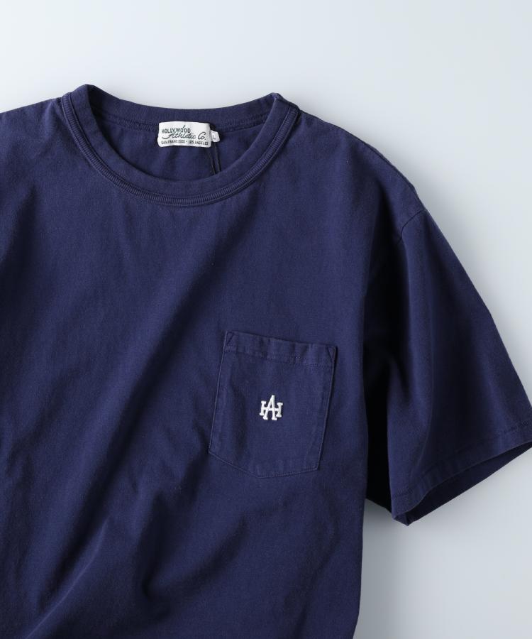 ライトオン(Right-on)のHollywood athletic co(ハリウッドアスレチックカンパニー)ワンポイントTシャツ ネイビー(0019)