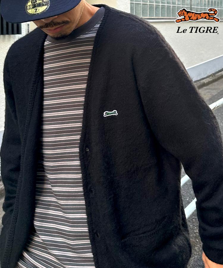 ライトオン(Right-on)のLe TIGRE(ルティグレ)刺繍カーディガン ブラック(0099)