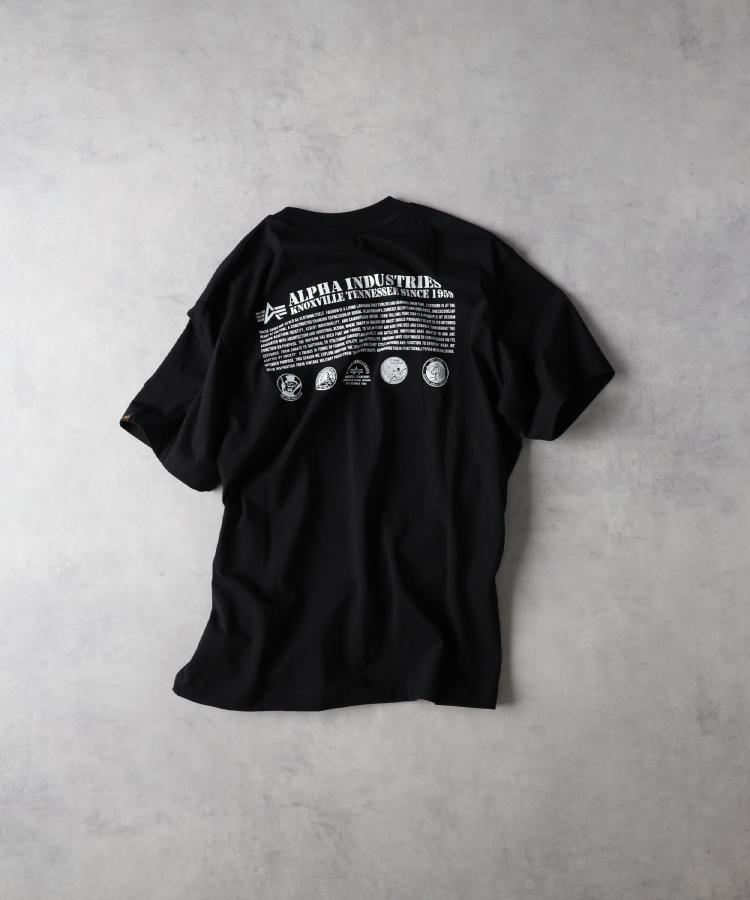 ライトオン(Right-on)のALPHA(アルファ)バックプリントＴシャツ ブラック(0099)