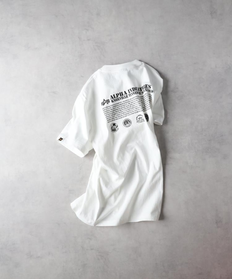 ライトオン(Right-on)のALPHA(アルファ)バックプリントＴシャツ ホワイト(0090)