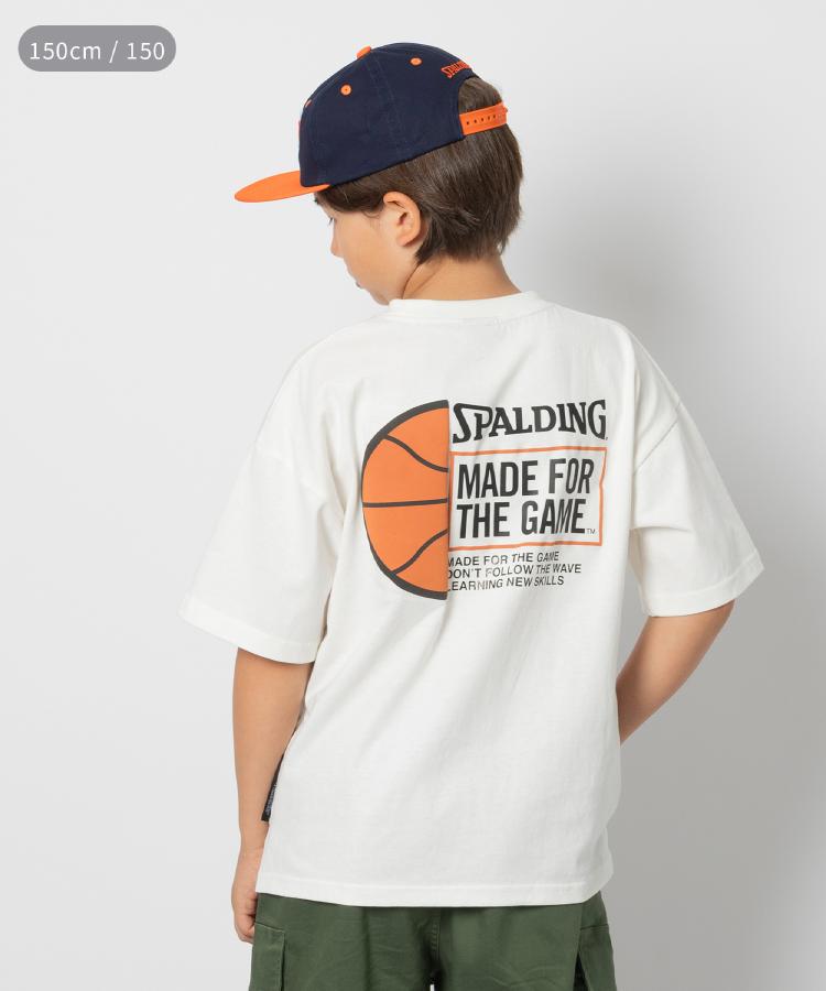 ライトオン(Right-on)のSPALDING(スポルディング)発泡プリント半袖Tシャツ ホワイト(0090)