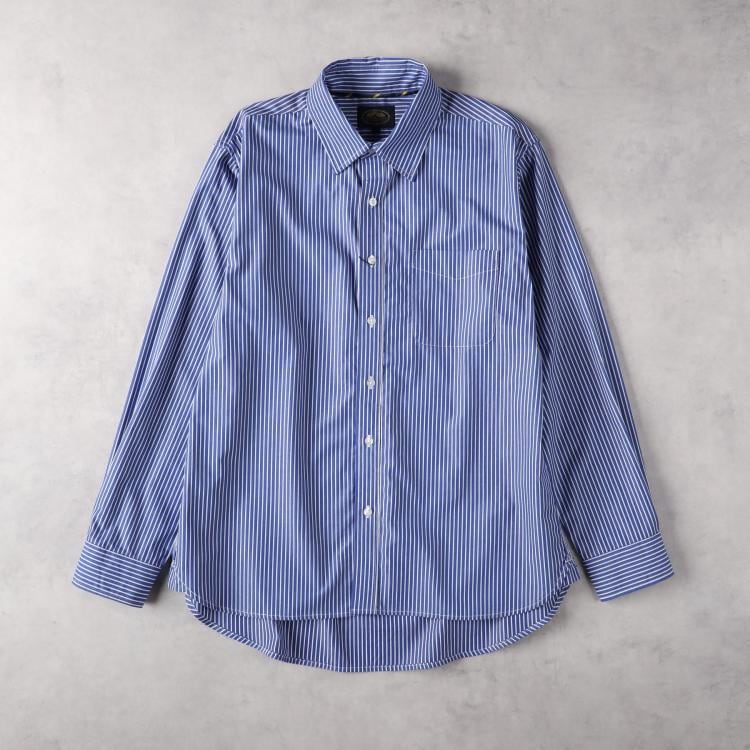 ライトオン(Right-on)のBRITISH KHAKI(ブリティッシュカーキ)長袖ストライプシャツ カジュアルシャツ