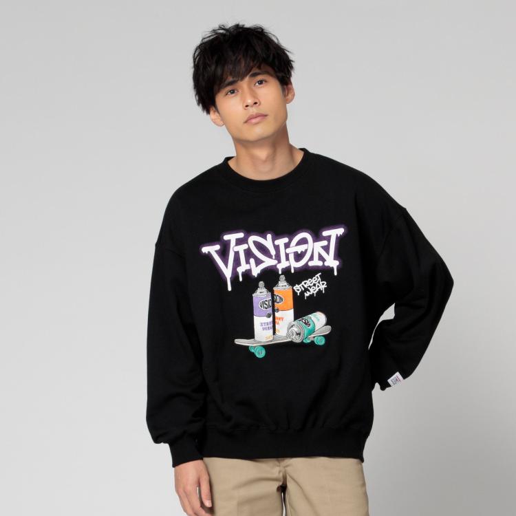 ライトオン(Right-on)のVISION STREET WEAR(ヴィジョンストリートウェア)スプレーイラストトレーナー スウェット・トレーナー