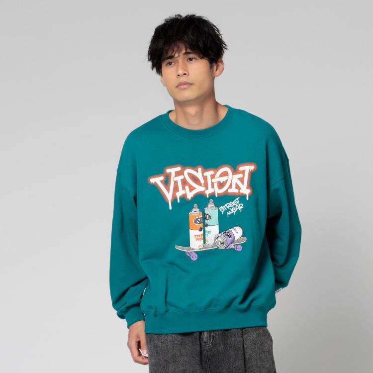 ライトオン(Right-on)のVISION STREET WEAR(ヴィジョンストリートウェア)スプレーイラストトレーナー スウェット・トレーナー
