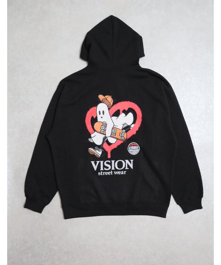 ライトオン(Right-on)のVISION STREET WEAR(ヴィジョンストリートウェア)【WEB限定】ゴースト裏起毛パーカー1
