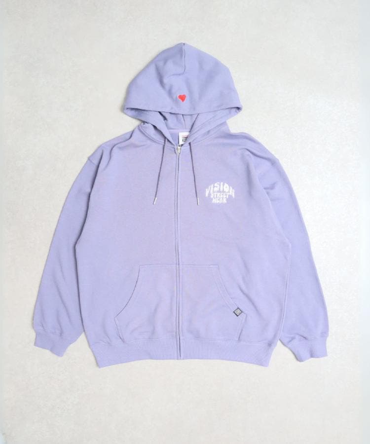 ライトオン(Right-on)のVISION STREET WEAR(ヴィジョンストリートウェア)【WEB限定】ハートロゴジップパーカー ライラック(0081)