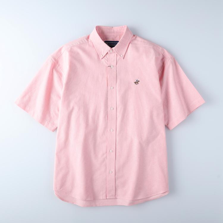 ライトオン(Right-on)のBEVERLY HILLS POLO CLUB(ビバリーヒルズポロクラブ)オックス刺繍ボタンダウン半袖シャツ カジュアルシャツ