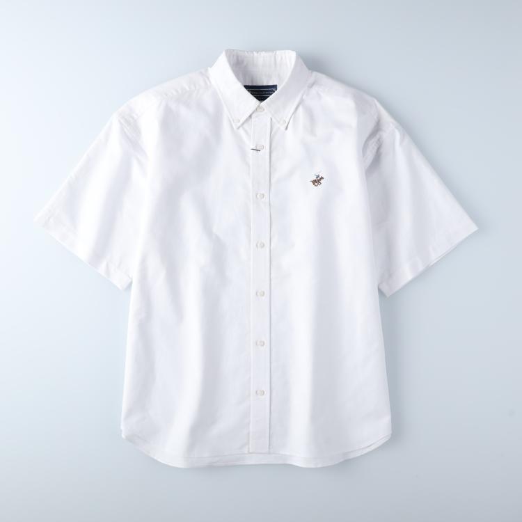 ライトオン(Right-on)のBEVERLY HILLS POLO CLUB(ビバリーヒルズポロクラブ)オックス刺繍ボタンダウン半袖シャツ カジュアルシャツ