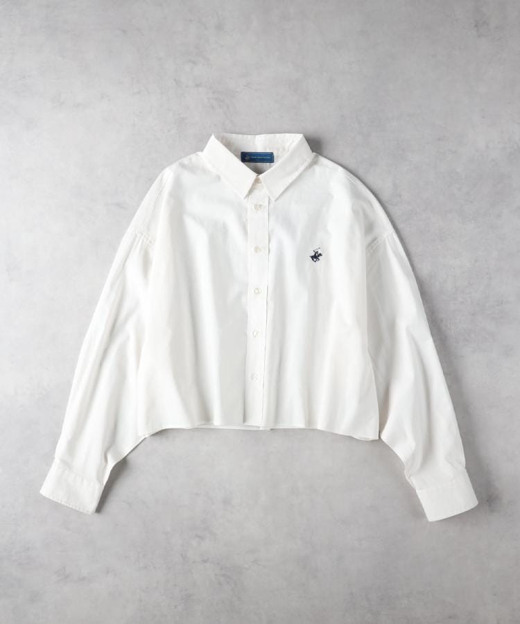 ライトオン(Right-on)のBEVERLY HILLS POLO CLUB(ビバリーヒルズポロクラブ)【限定展開】クロップド丈シャツ ホワイト(0090)