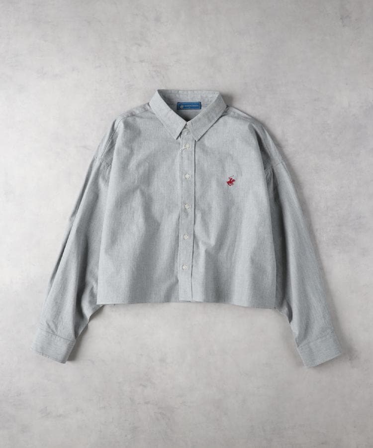 ライトオン(Right-on)のBEVERLY HILLS POLO CLUB(ビバリーヒルズポロクラブ)【限定展開】クロップド丈シャツ ブラック(0099)