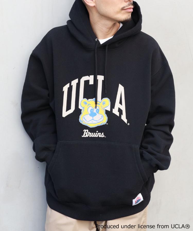 ライトオン(Right-on)のUCLA(ユーシーエルエー)プリントパーカー ブラック(0099)