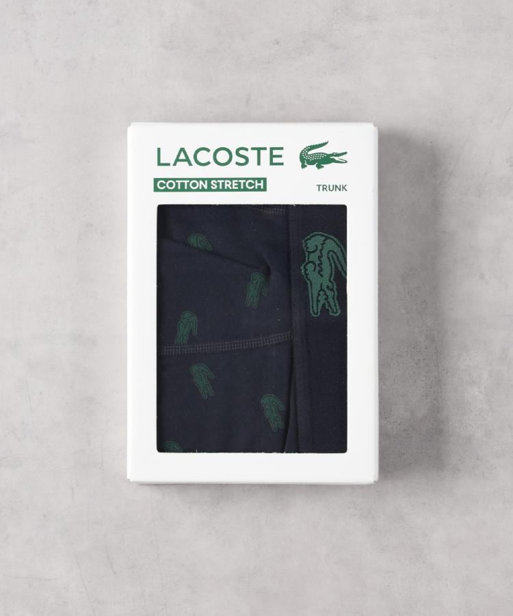 ライトオン(Right-on)のLACOSTE(ラコステ)ロゴ総柄ボクサーパンツ ブラック(0099)