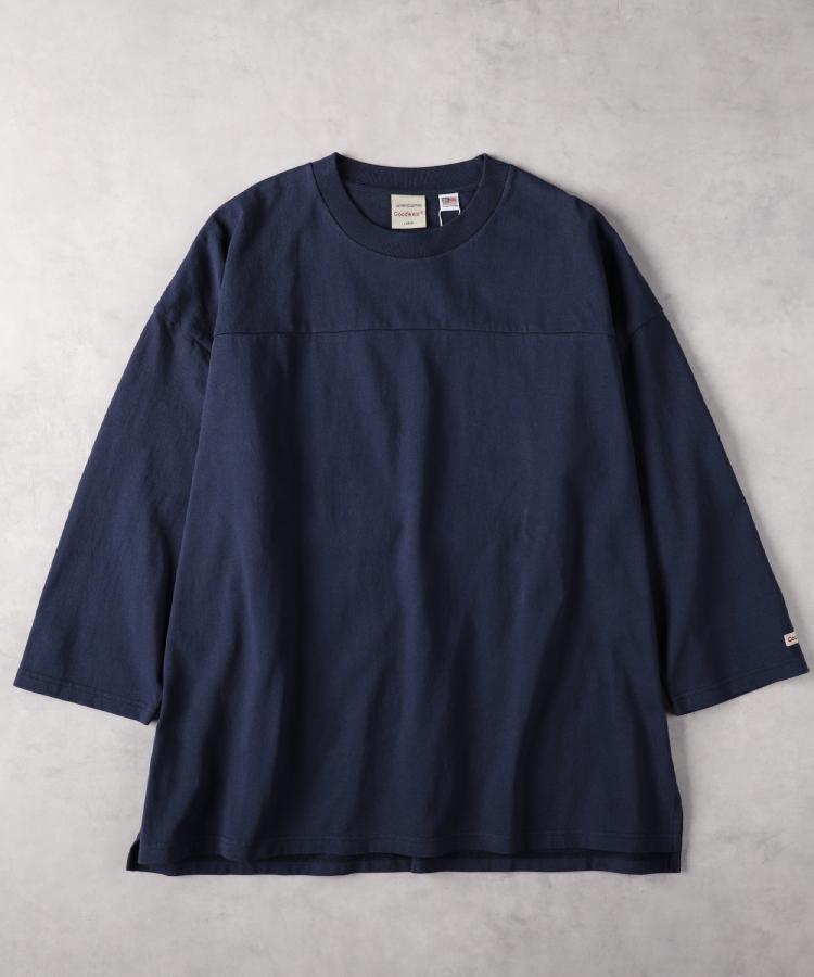 ライトオン(Right-on)のGOOD WEAR(グッドウェアー)【WEB限定】フットボールＴシャツ ネイビー(0019)