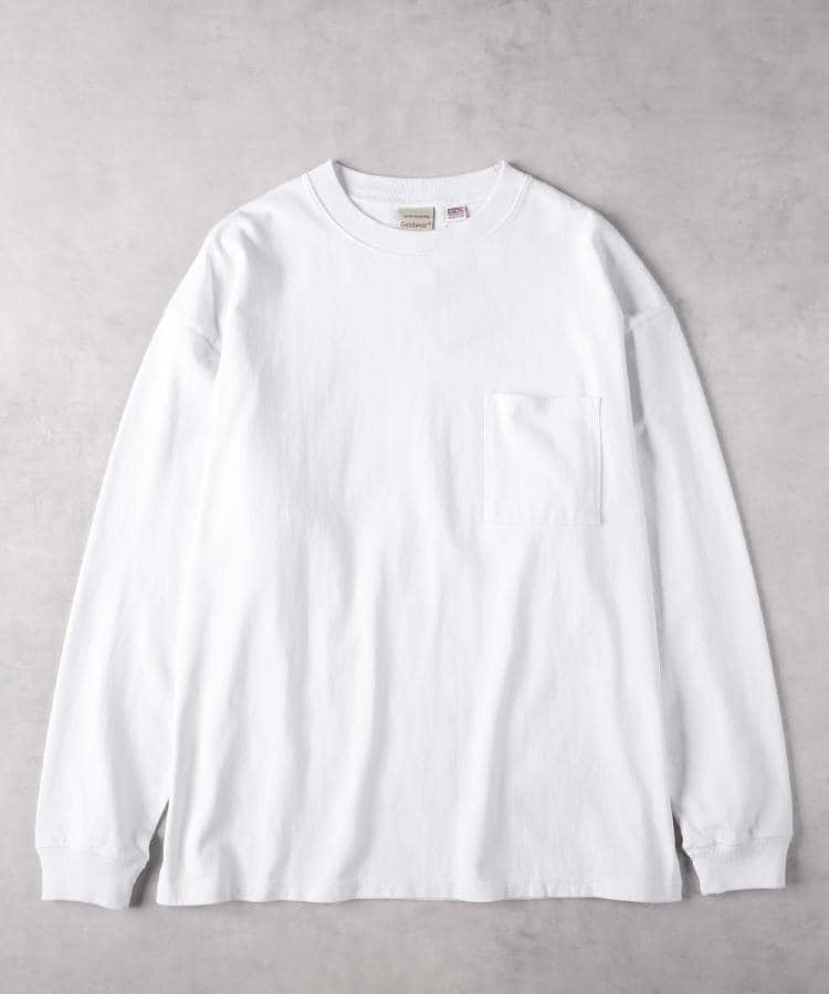 ライトオン(Right-on)のGOOD WEAR(グッドウェアー)【WEB限定】ロングＴシャツ ホワイト(0090)