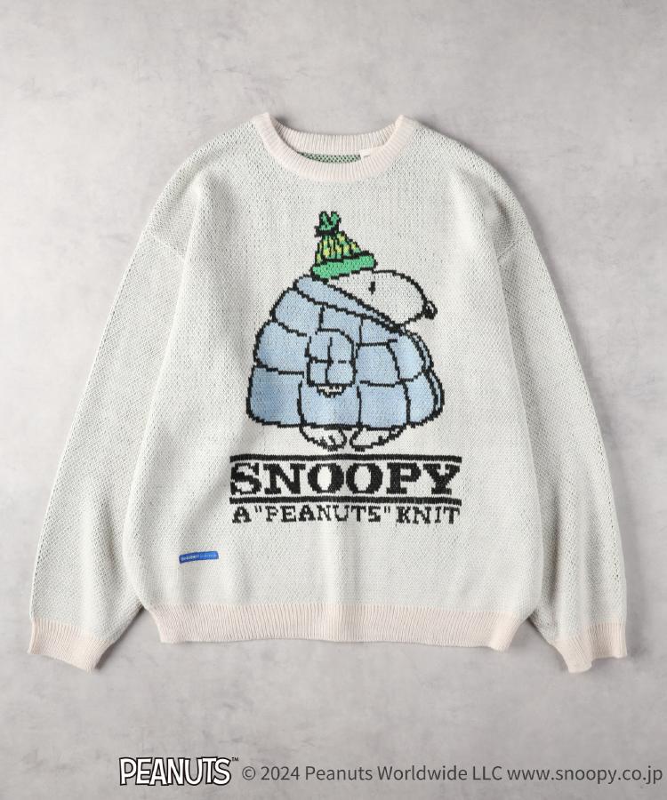 ライトオン(Right-on)のPEANUTS(ピーナッツ)【WEB限定】スヌーピーニット ホワイト(0090)