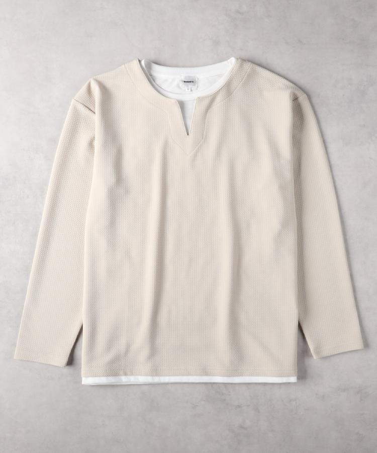 ライトオン(Right-on)のOther(ソノタ)ワッフルジャガードフェイクレイヤード長袖Ｔシャツ7