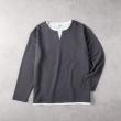 ライトオン(Right-on)のOther(ソノタ)ワッフルジャガードフェイクレイヤード長袖Ｔシャツ ブルー(0015)