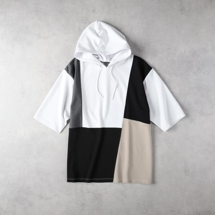 ライトオン(Right-on)のOther(ソノタ)ポンチ切替5分袖Ｔシャツパーカー その他