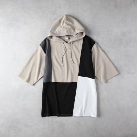 ライトオン(Right-on)のOther(ソノタ)ポンチ切替5分袖Ｔシャツパーカー